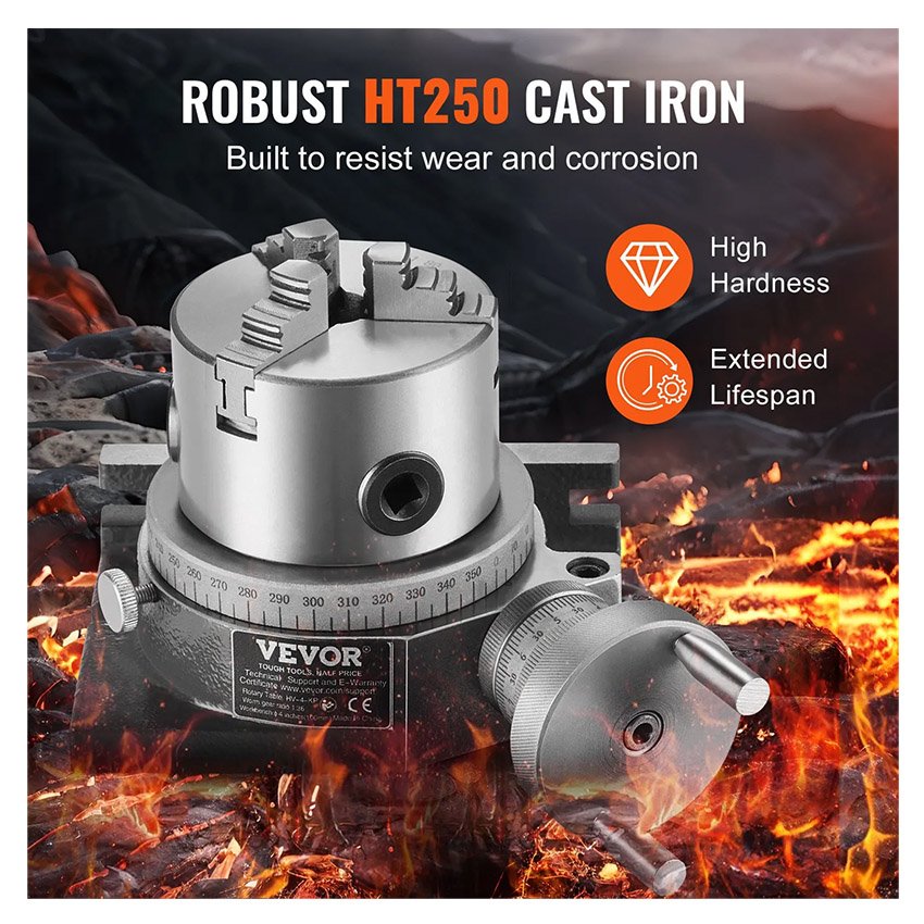 Table rotative pour fraiseuses mandrin à 3 mâchoires 80mm – Image 7