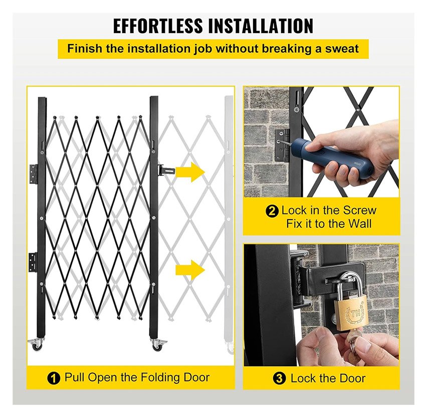 Porte de sécurité pliante simple 122 x 168 cm – Image 6