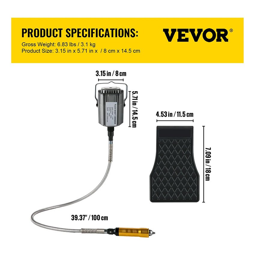 Meuleuse Suspendue à Arbre Flexible 780W – Image 8