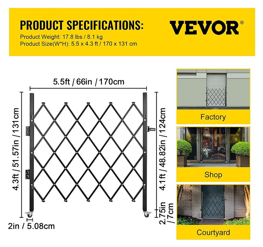 Porte de sécurité pliante simple 122 x 168 cm – Image 7