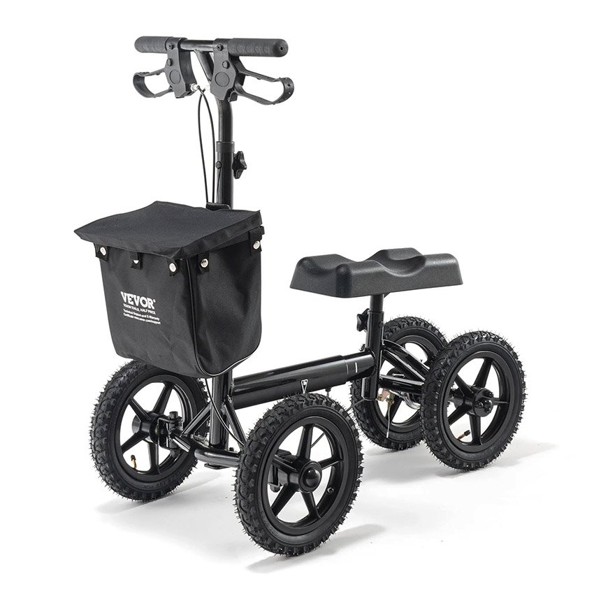 Trottinette pliante pour genoux 160 kg déambulateur orientable alu. – Image 8