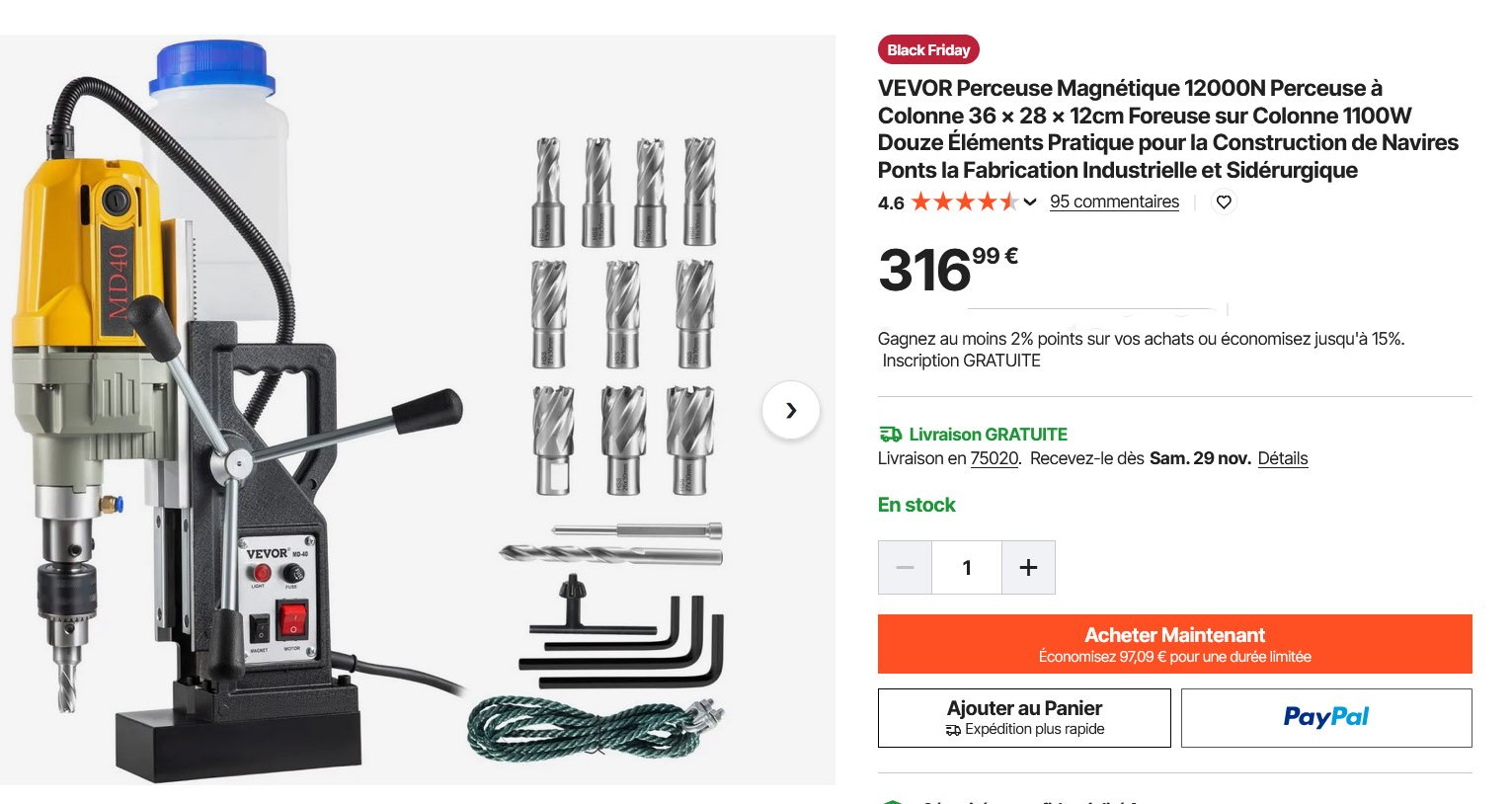 Perceuse Magnétique à Colonne 10000N 1200W – Image 12