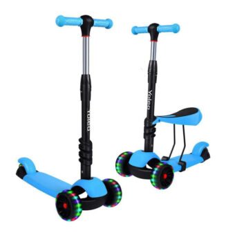 Trottinette pour enfants à trois roues bleu