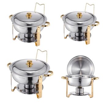 4 Chauffe-Plat 4,6 L Buffet Chauffant Rond