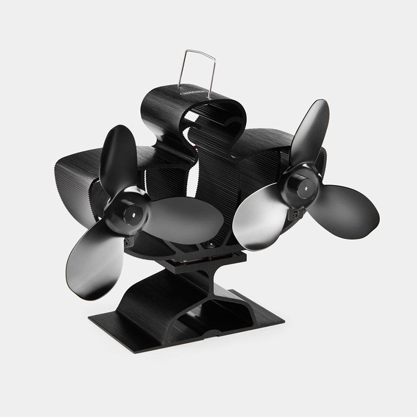 Ventilateur de poêle double à 6 pales