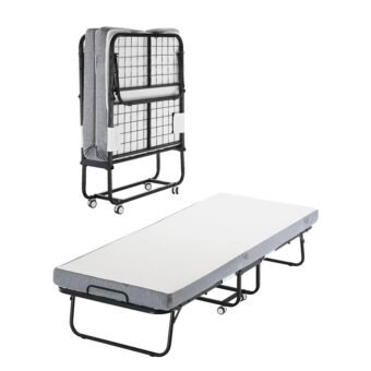 Lit d&rsquo;appoint pliant avec matelas de 10 cm