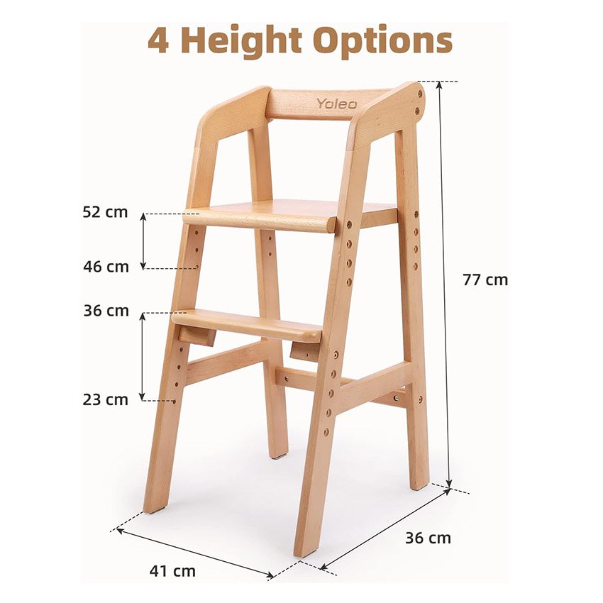 chaise haute évolutive réglable avec coussin amovible – Image 2