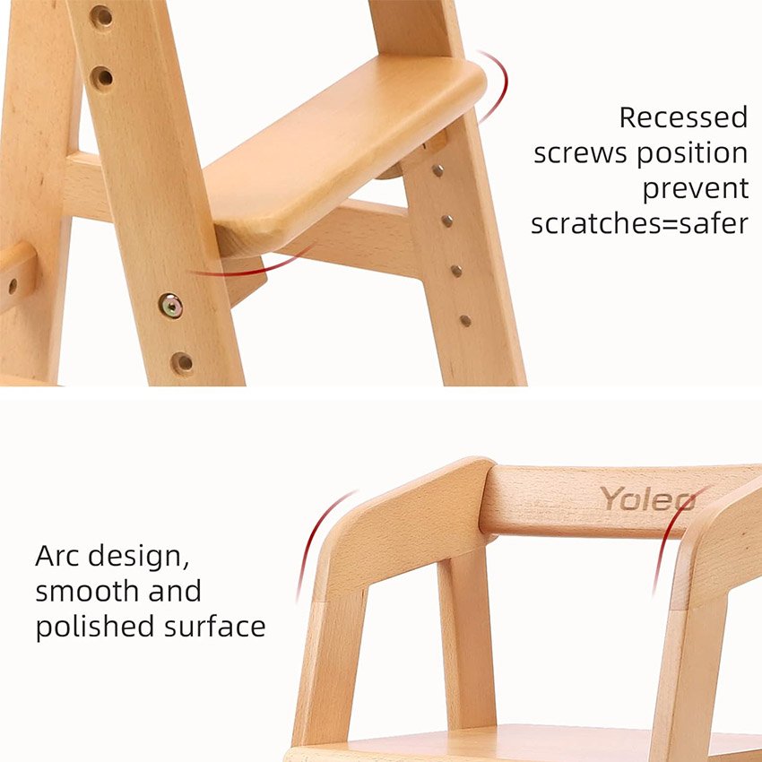 chaise haute évolutive réglable avec coussin amovible – Image 3