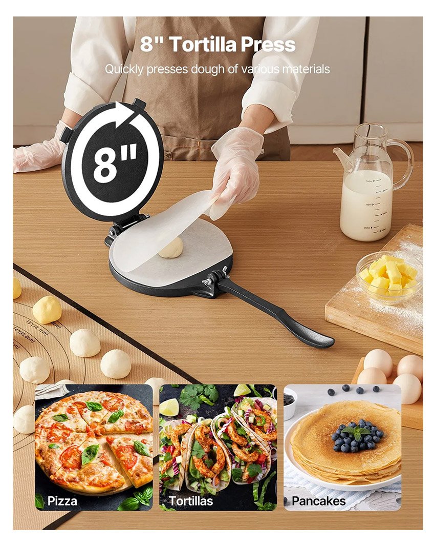 Presse à Tortillas en Fonte Résistant de 20 cm – Image 3