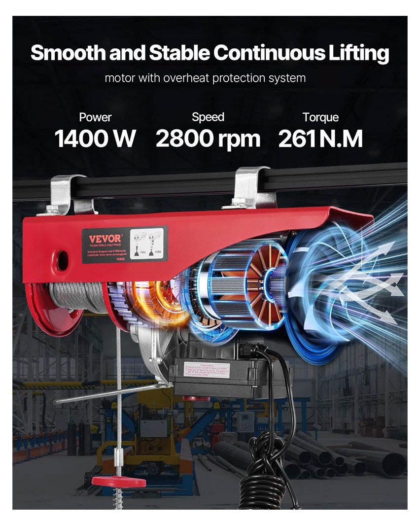 Palan Électrique Charge Double Câble 1000 kg – Image 5