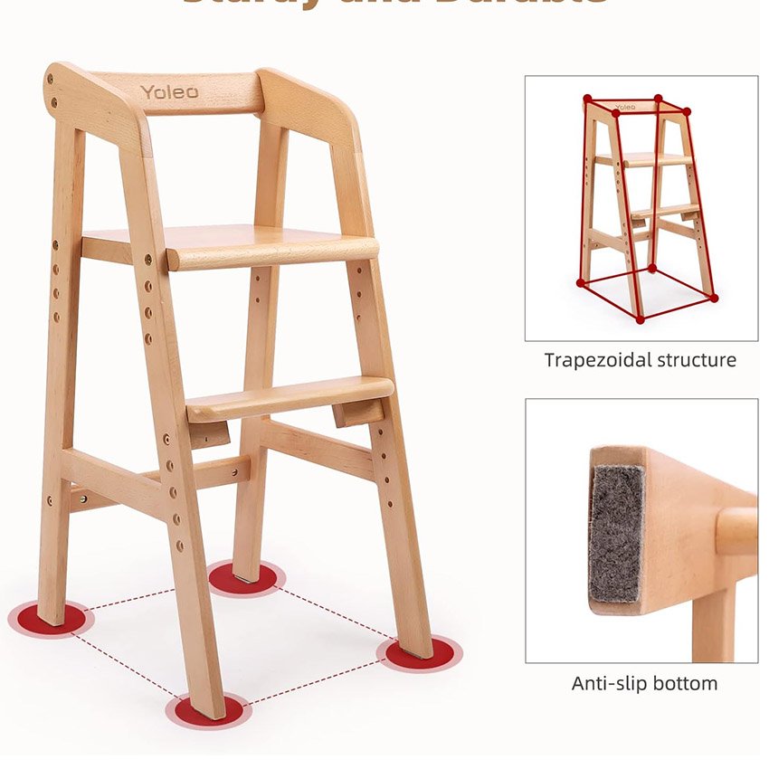 chaise haute évolutive réglable avec coussin amovible – Image 5