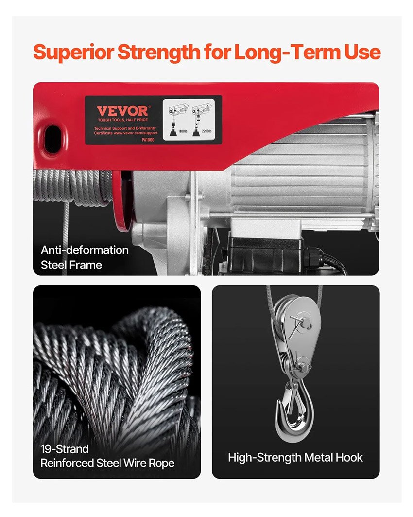 Palan Électrique Charge Double Câble 1000 kg – Image 6