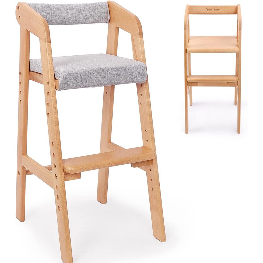 chaise haute évolutive réglable avec coussin amovible – Image 7