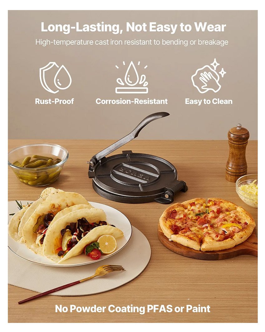 Presse à Tortillas en Fonte Résistant de 20 cm – Image 7
