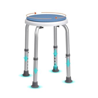 Chaise de douche rotative à 360 degrés réglable en hauteur