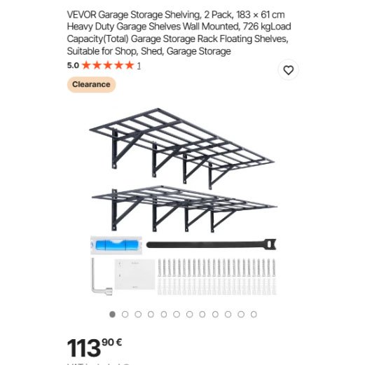 2 étagères de rangement pour garage 183 x 61 cm – Image 3