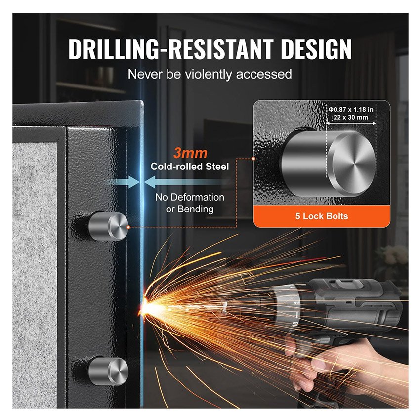 Coffre-fort à Porte Simple 99 L Clé et Mot de Passe – Image 6