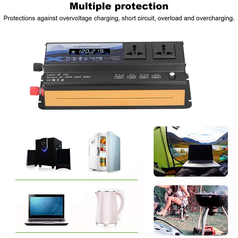 Onduleur sinusoïdal modifié DC 24V à AC 220V 6000W – Image 7