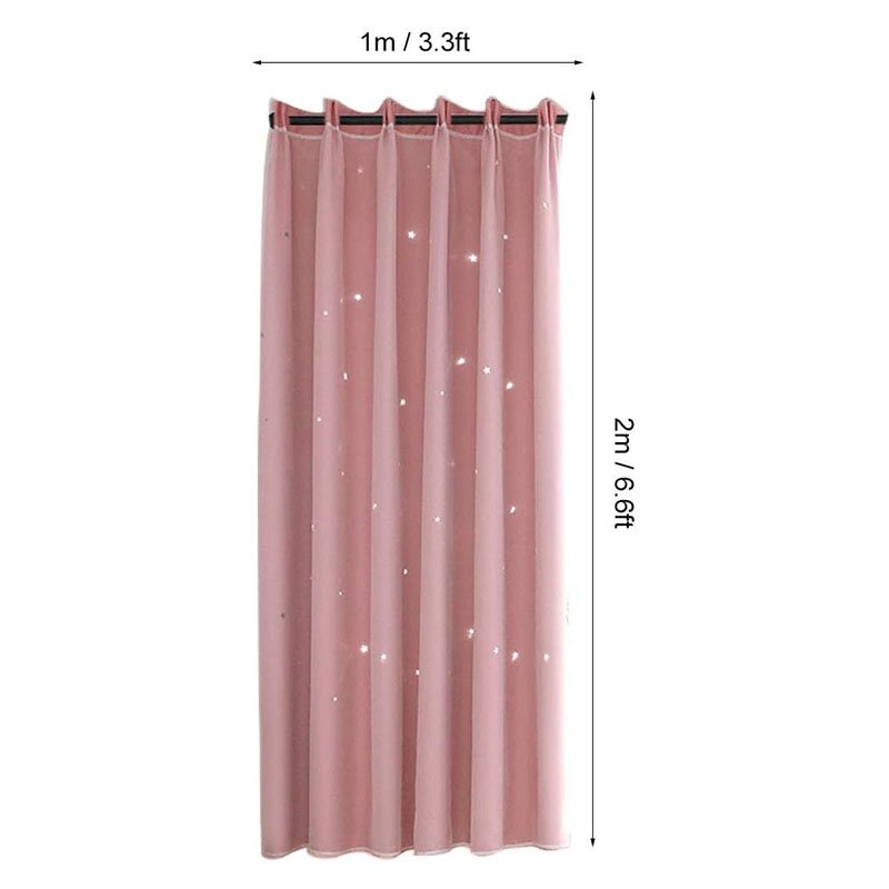 Rideau occultant double couche en dentelle Rose 1 x 2 m – Image 3