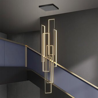 Lustre Suspendu rectangulaire led Noir Éclairage Chic