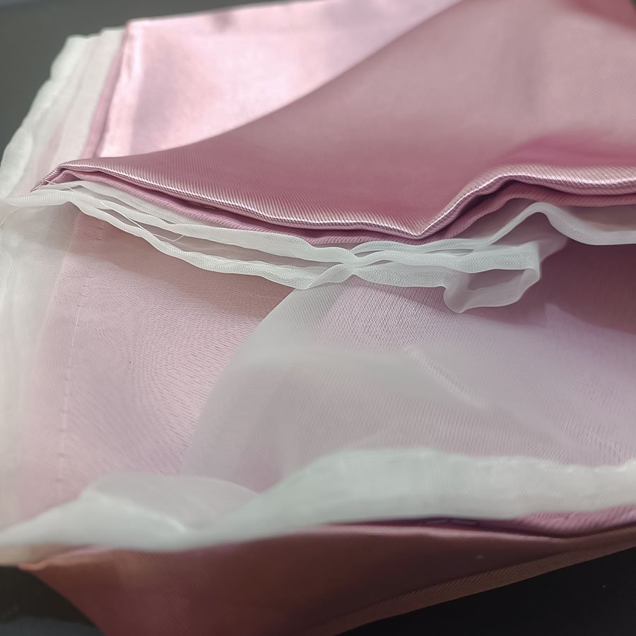 Rideau occultant double couche en dentelle Rose 1 x 2 m – Image 9