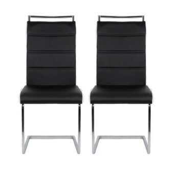 2 chaises de Salle à Manger chromé